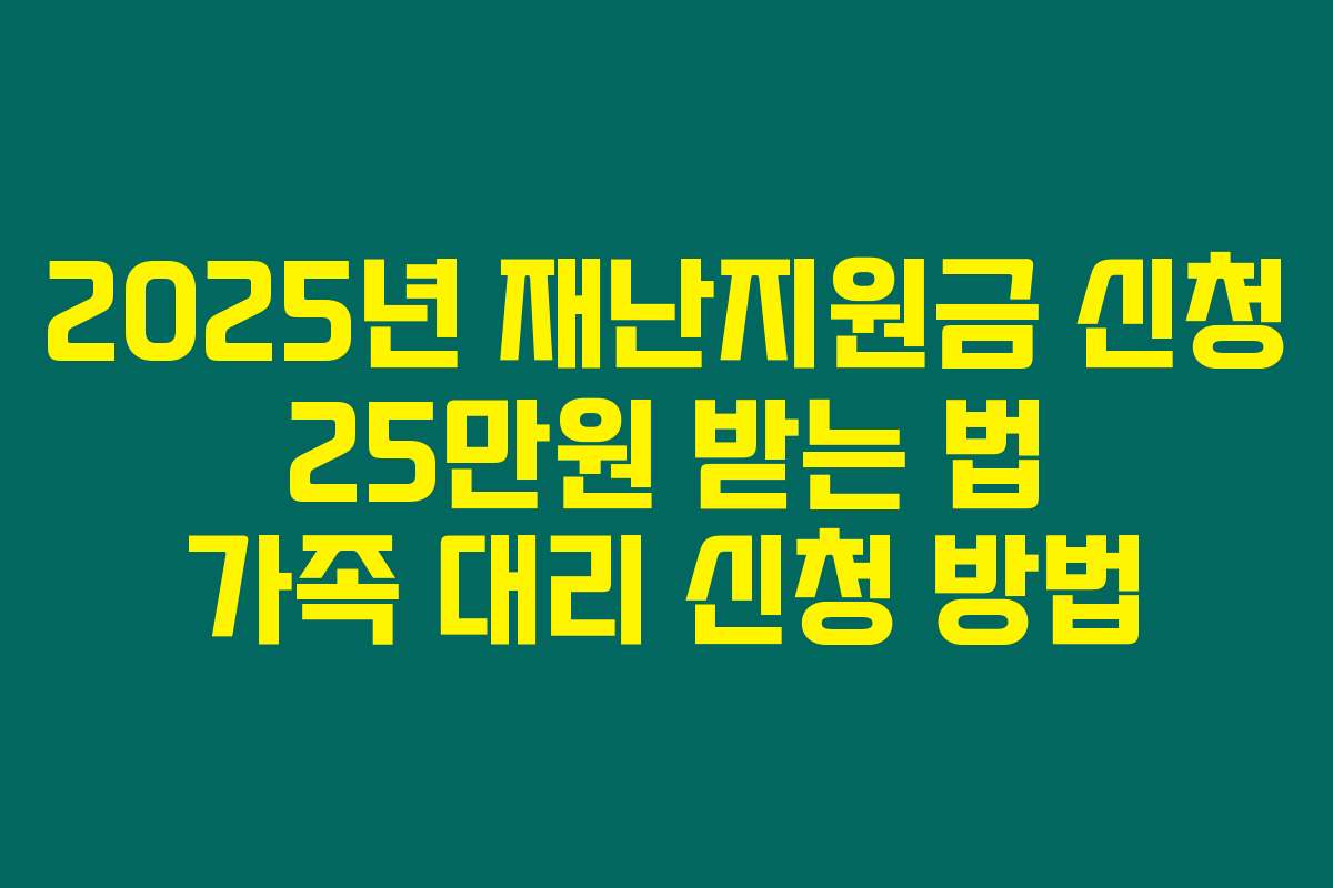 2025년 재난지원금 신청 25만원 받는 법 가족 대리 신청 방법