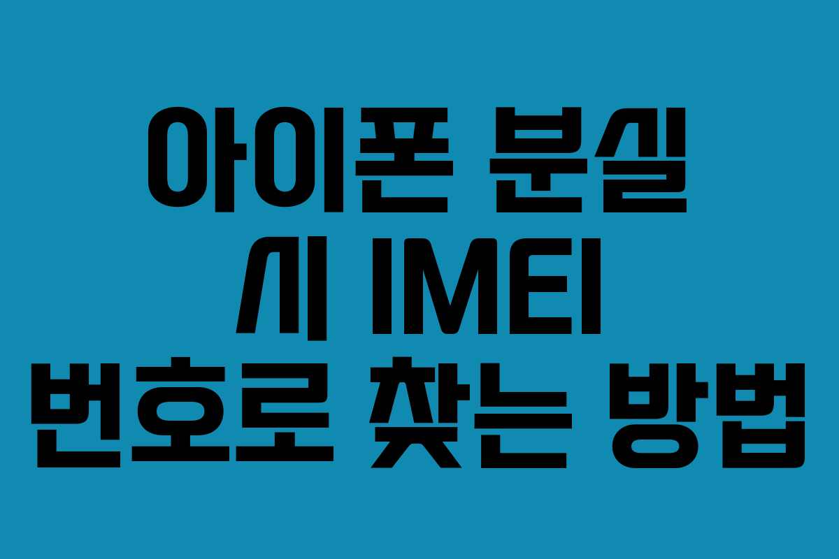 아이폰 분실 시 IMEI 번호로 찾는 방법