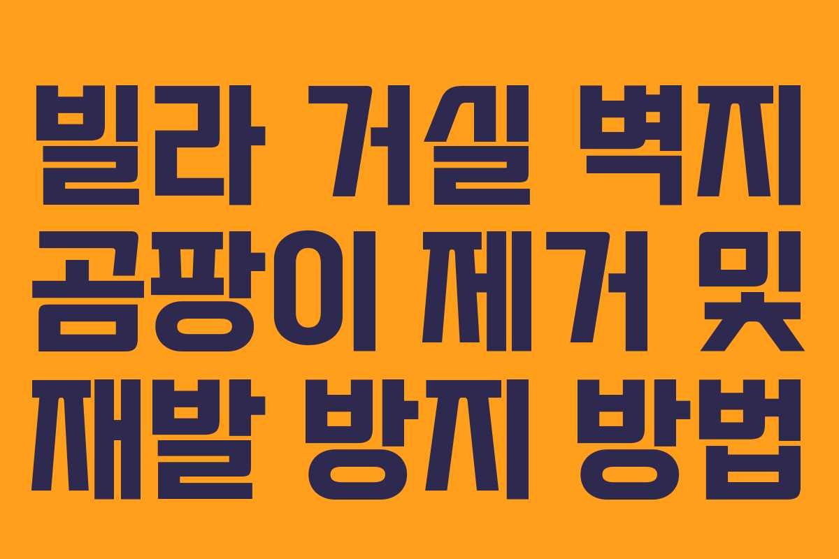 빌라 거실 벽지 곰팡이 제거 및 재발 방지 방법
