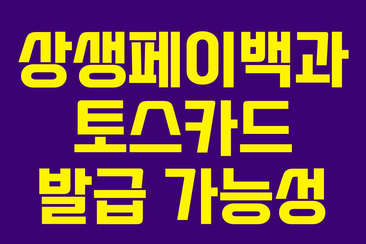 상생페이백과 토스카드 발급 가능성