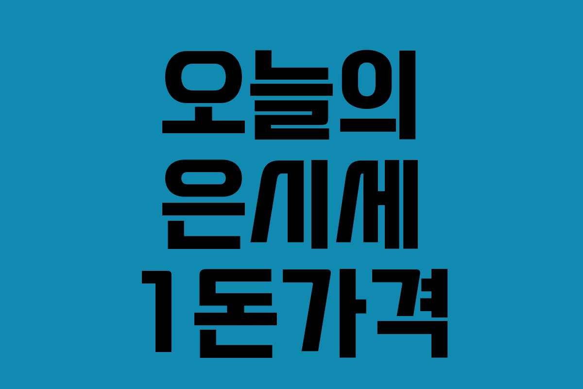 오늘의 은시세 1돈가격 오늘의 은시세 1돈가격