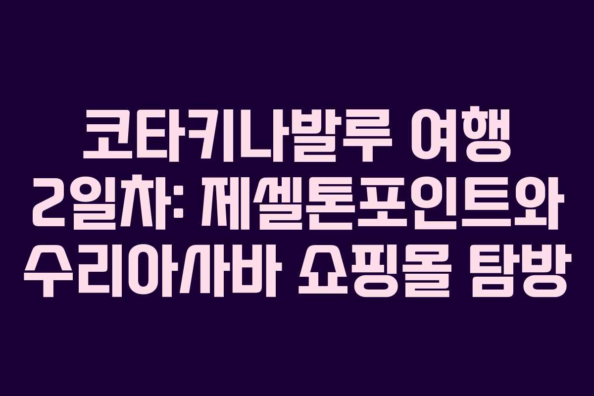 코타키나발루 여행 2일차: 제셀톤포인트와 수리아사바 쇼핑몰 탐방