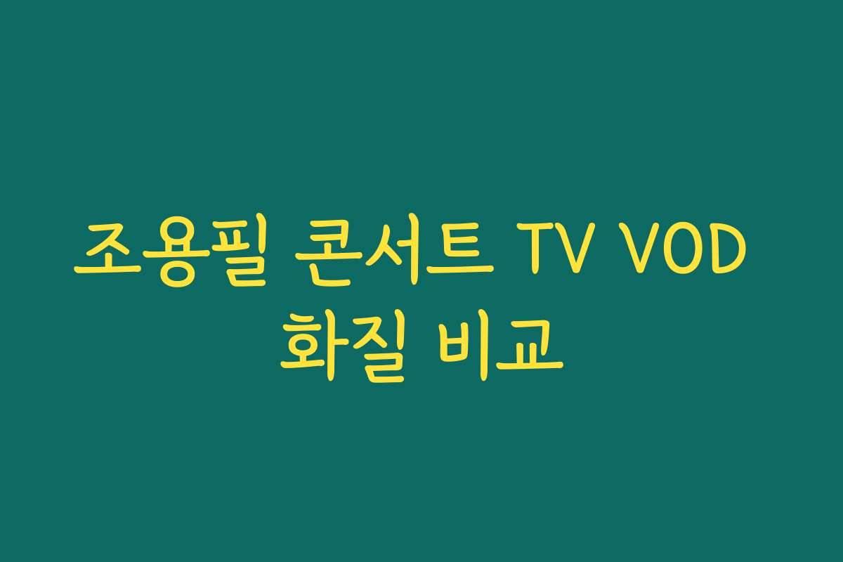 조용필 콘서트 TV VOD 화질 비교