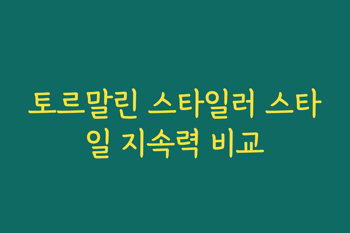 토르말린 스타일러 스타일 지속력 비교