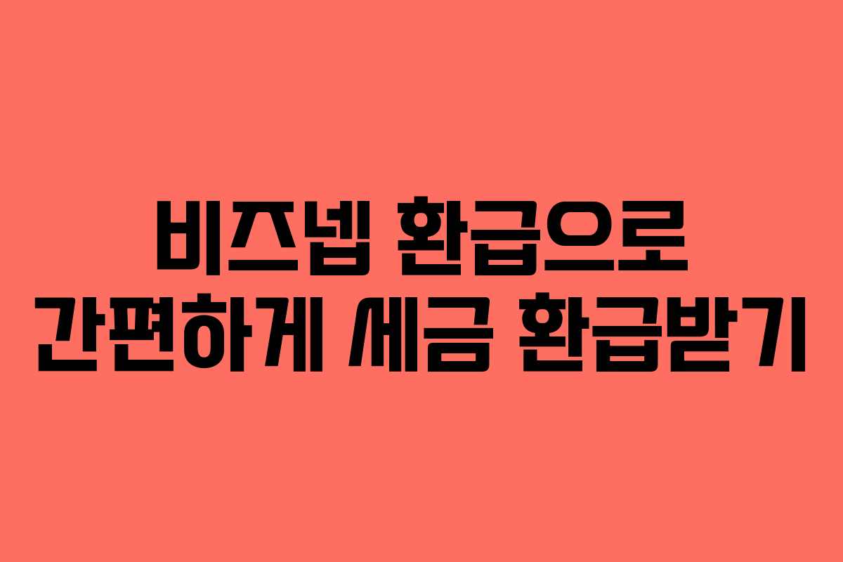 비즈넵 환급으로 간편하게 세금 환급받기