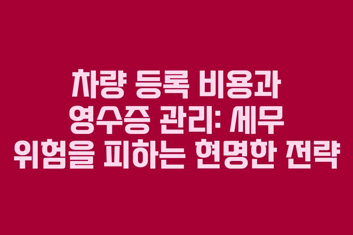 차량 등록 비용과 영수증 관리: 세무 위험을 피하는 현명한 전략