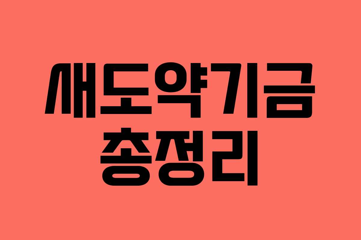 새도약기금 총정리