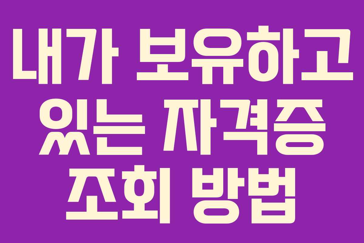 내가 보유하고 있는 자격증 조회 방법 내가 보유하고 있는 자격증 조회 방법