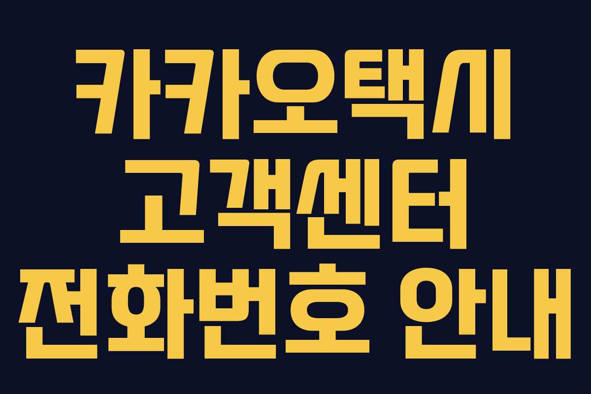 카카오택시 고객센터 전화번호 안내 카카오택시 고객센터 전화번호 안내