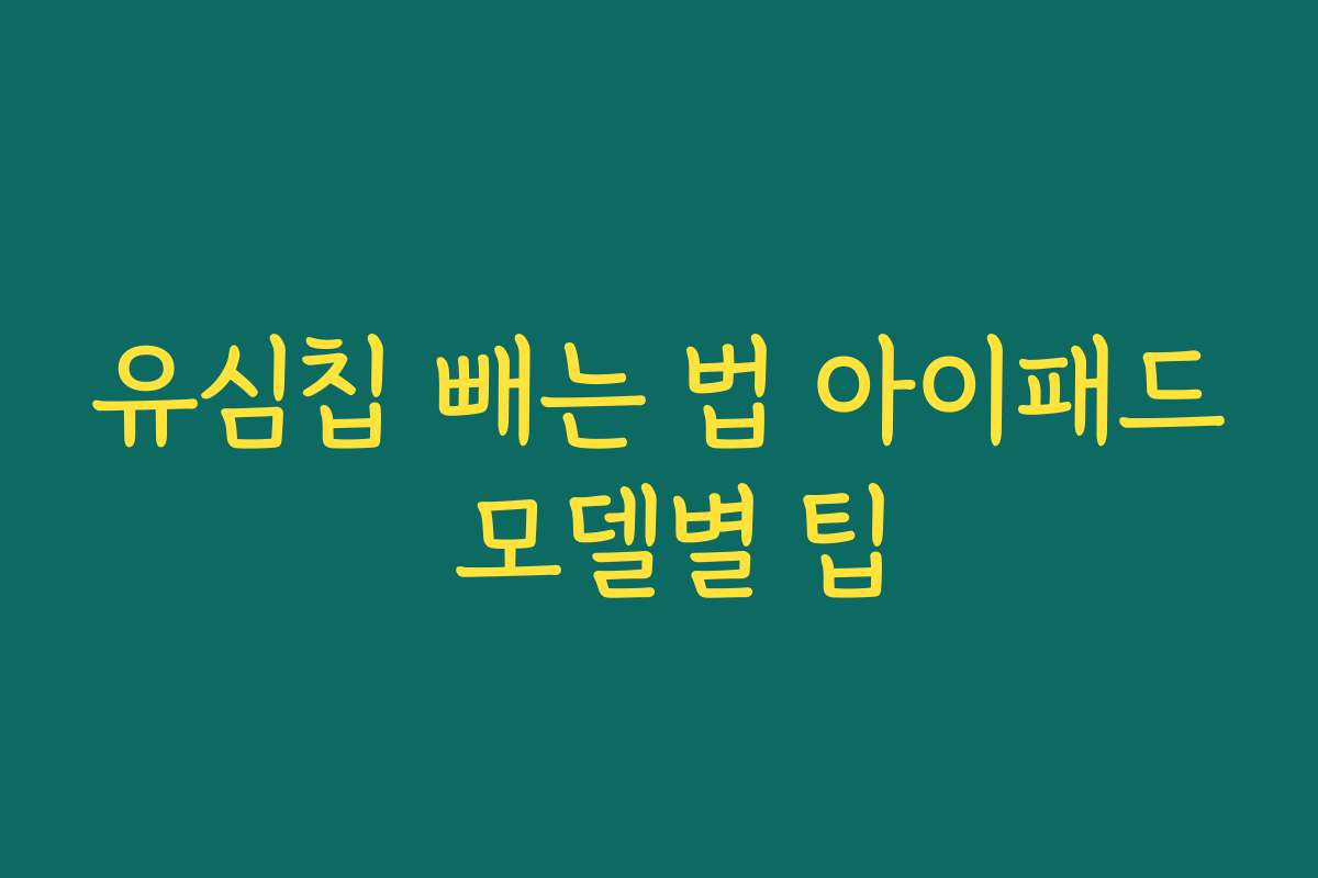 유심칩 빼는 법 아이패드 모델별 팁