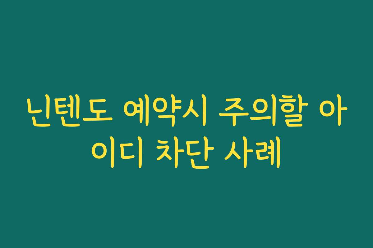 닌텐도 예약시 주의할 아이디 차단 사례
