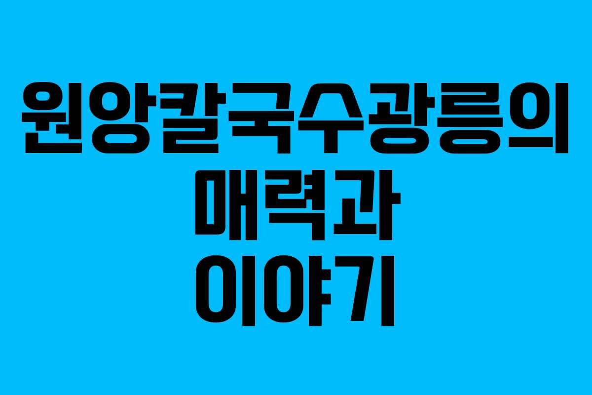 원앙칼국수광릉의 매력과 이야기