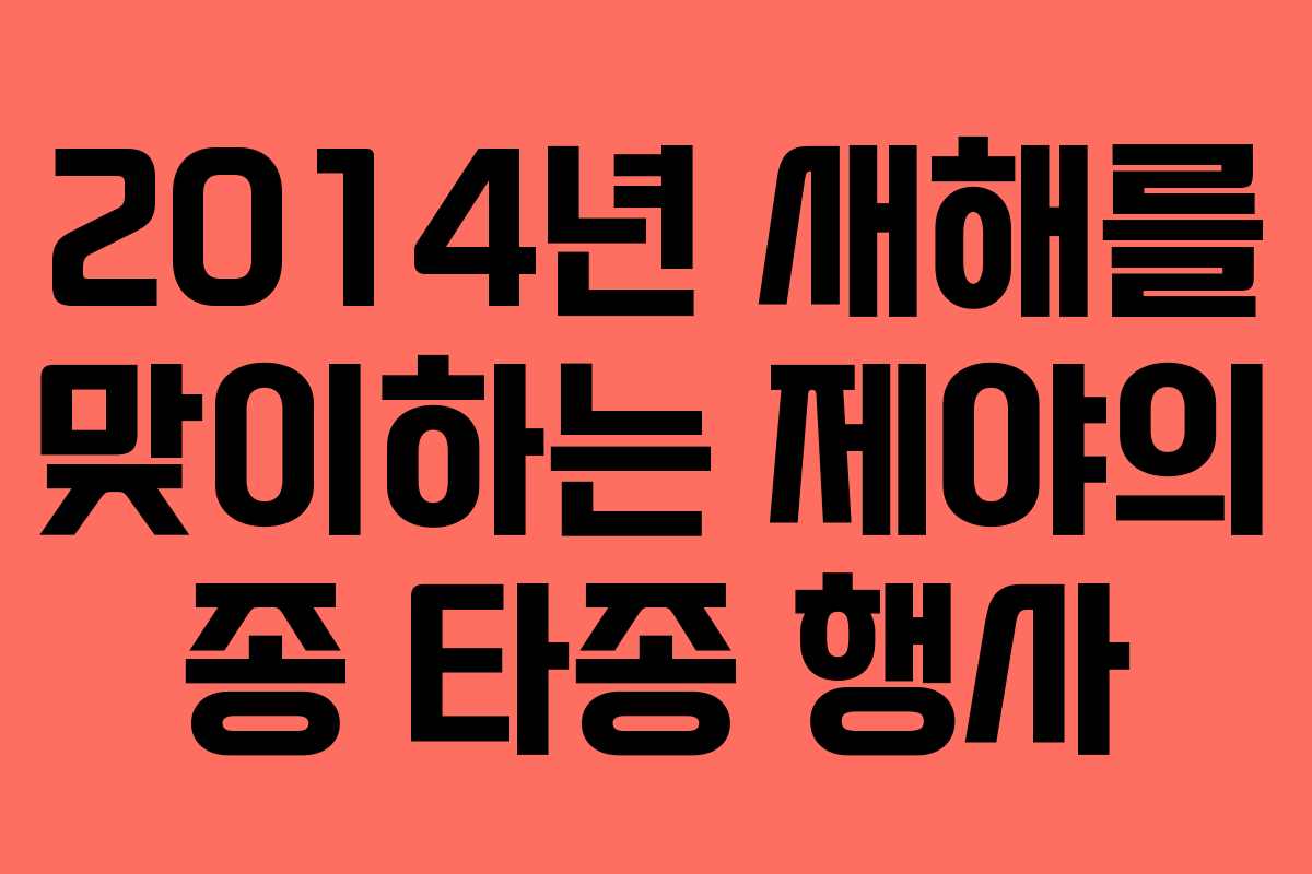 2014년 새해를 맞이하는 제야의 종 타종 행사