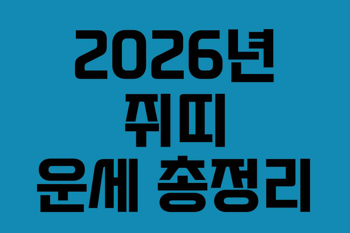2026년 쥐띠 운세 총정리