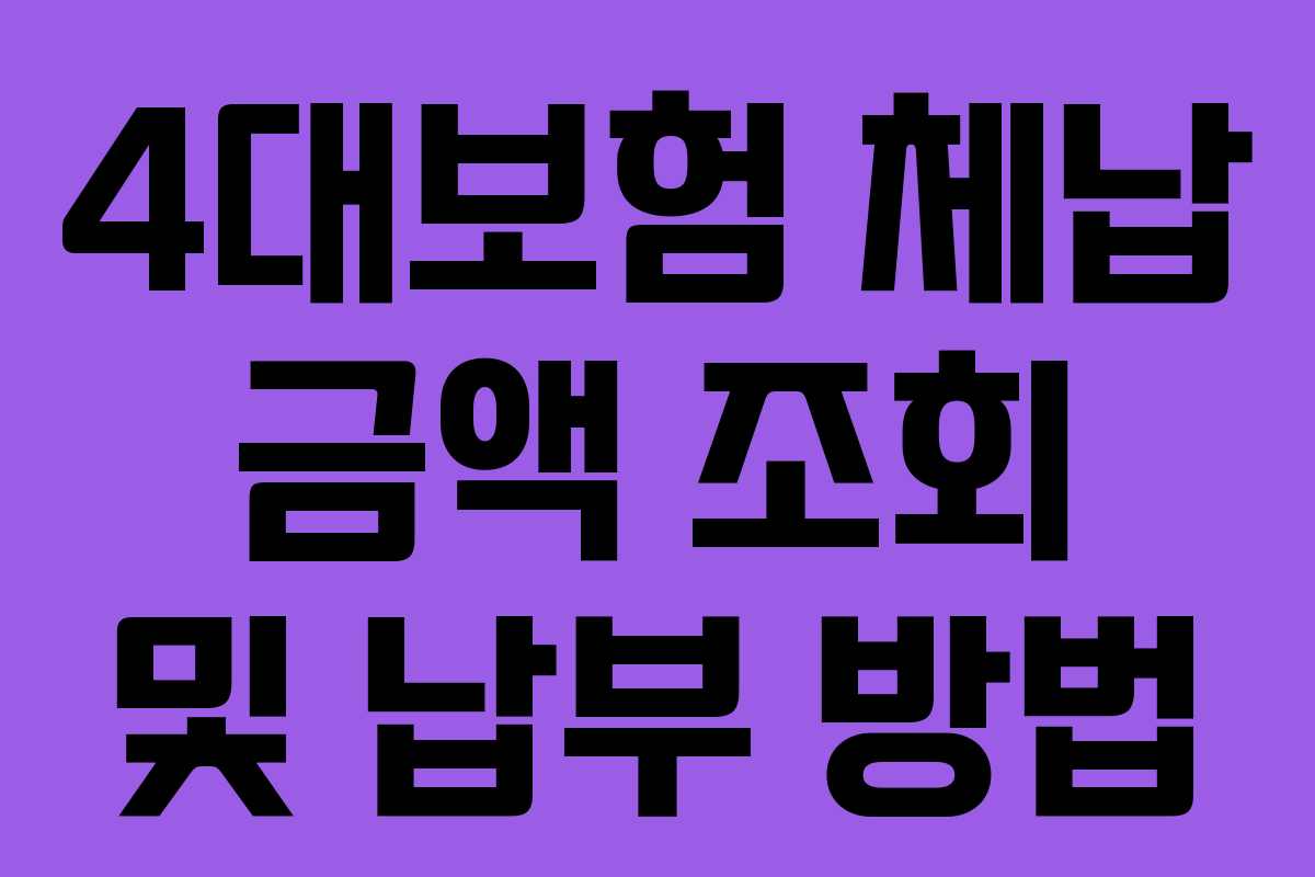 4대보험 체납 금액 조회 및 납부 방법