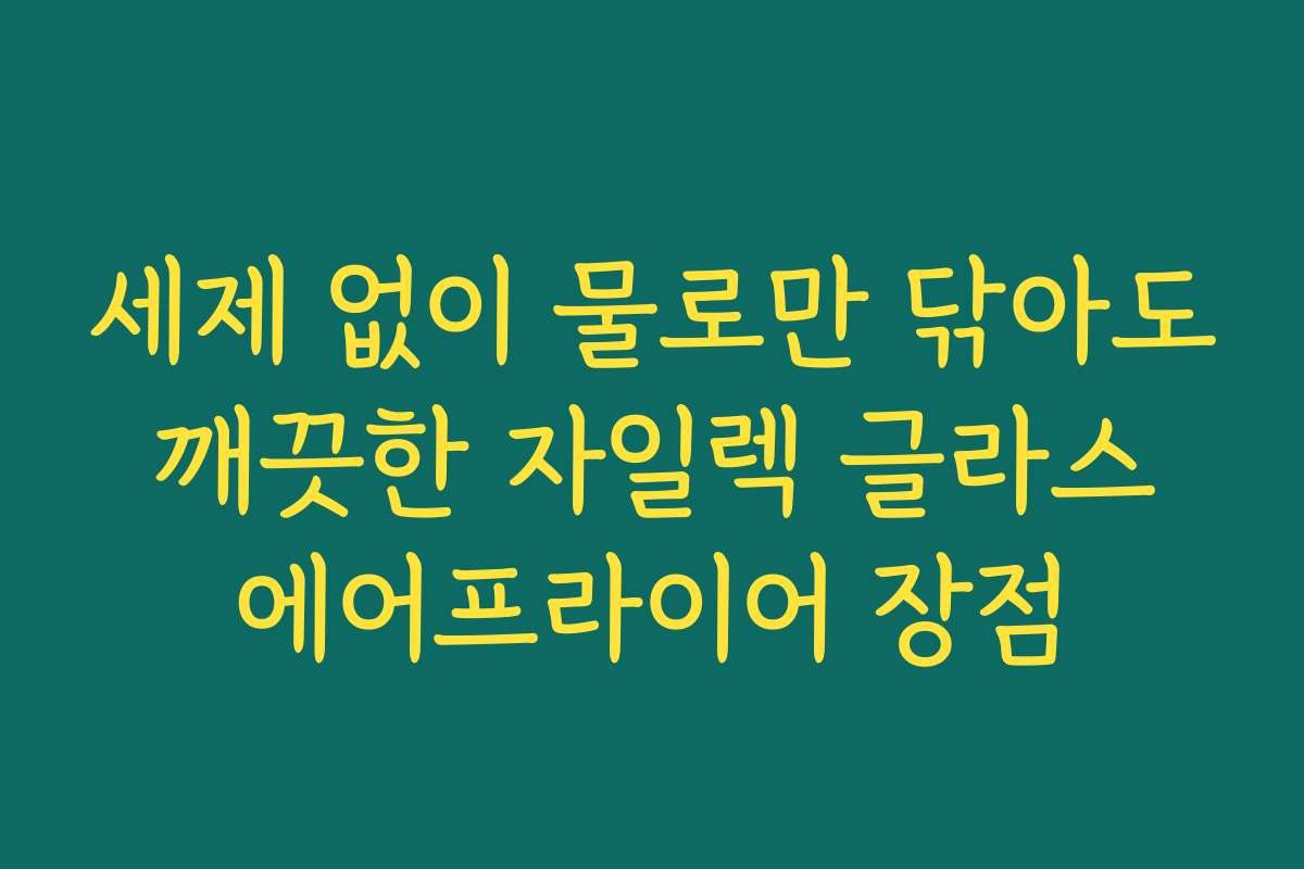 세제 없이 물로만 닦아도 깨끗한 자일렉 글라스 에어프라이어 장점