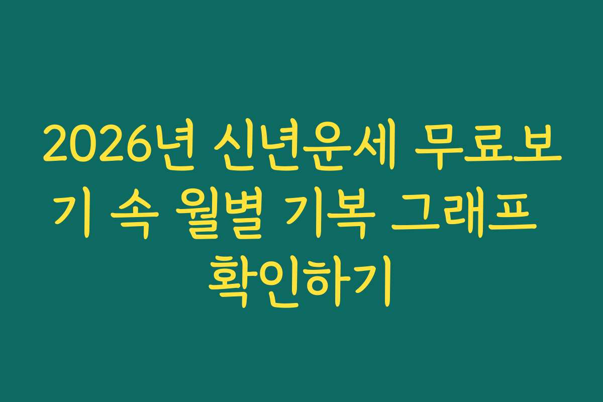 2026년 신년운세 무료보기 속 월별 기복 그래프 확인하기