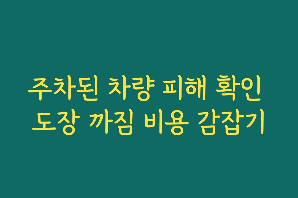 주차된 차량 피해 확인 도장 까짐 비용 감잡기