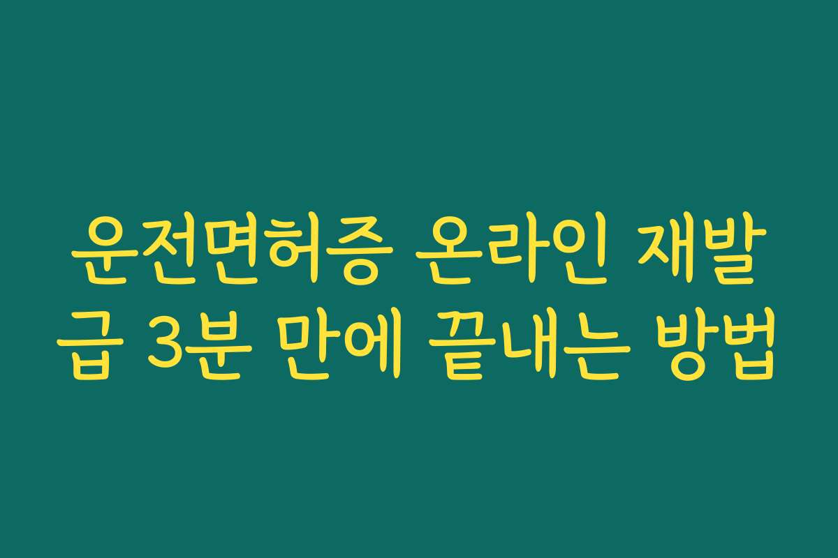 운전면허증 온라인 재발급 3분 만에 끝내는 방법