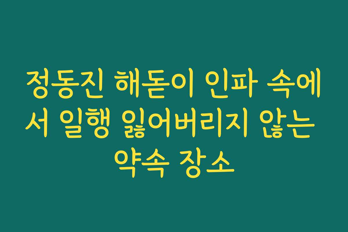 정동진 해돋이 인파 속에서 일행 잃어버리지 않는 약속 장소
