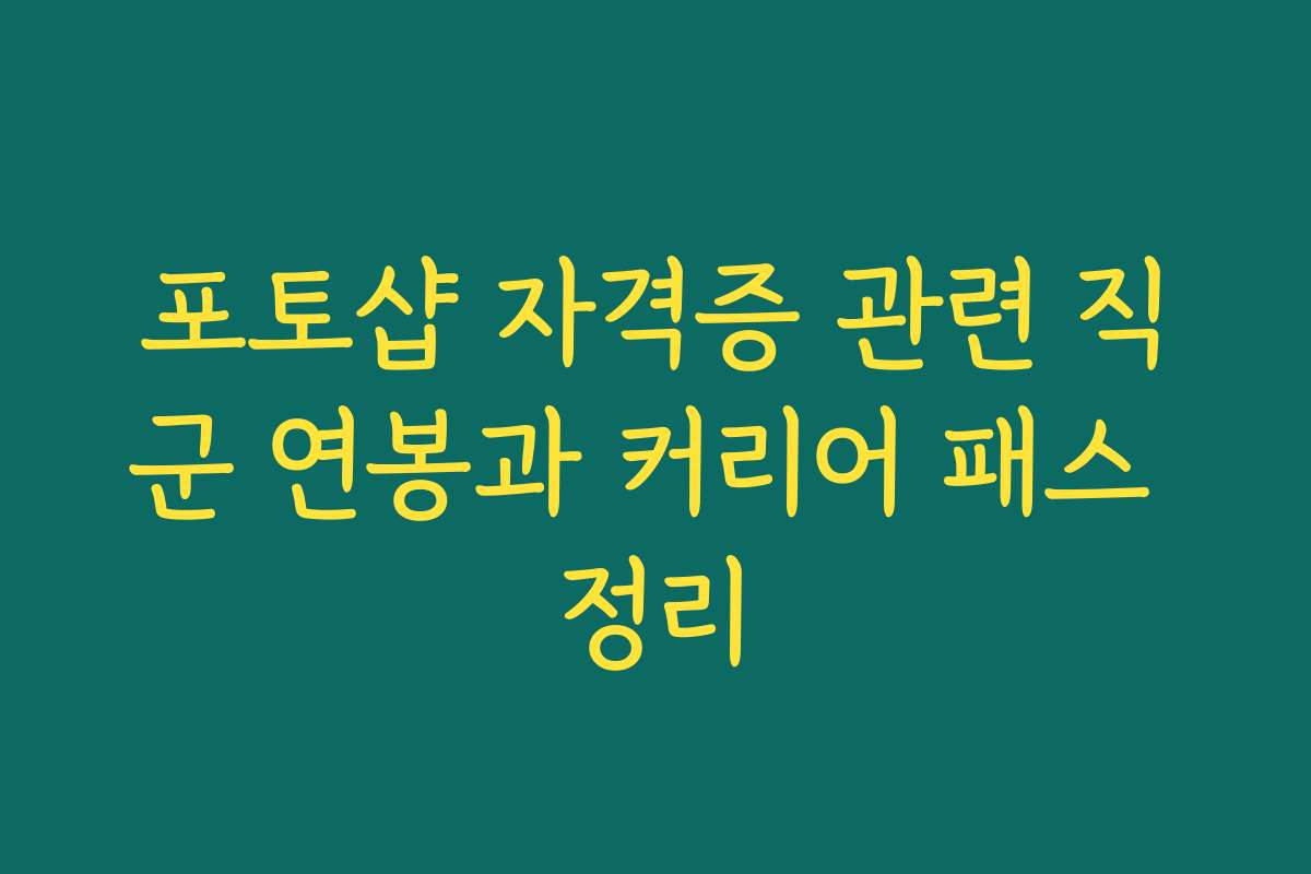 포토샵 자격증 관련 직군 연봉과 커리어 패스 정리