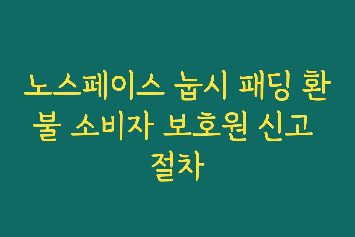 노스페이스 눕시 패딩 환불 소비자 보호원 신고 절차