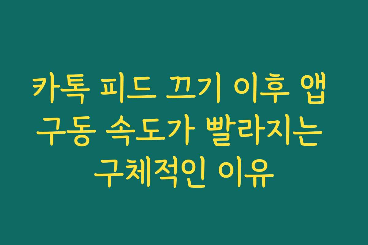 카톡 피드 끄기 이후 앱 구동 속도가 빨라지는 구체적인 이유