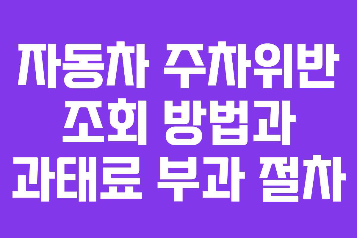 자동차 주차위반 조회 방법과 과태료 부과 절차