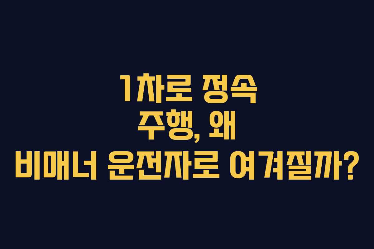 1차로 정속 주행, 왜 비매너 운전자로 여겨질까?