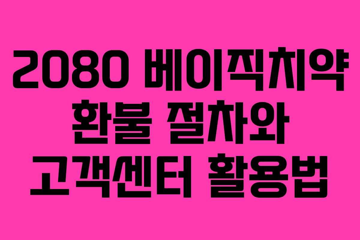 2080 베이직치약 환불 절차와 고객센터 활용법