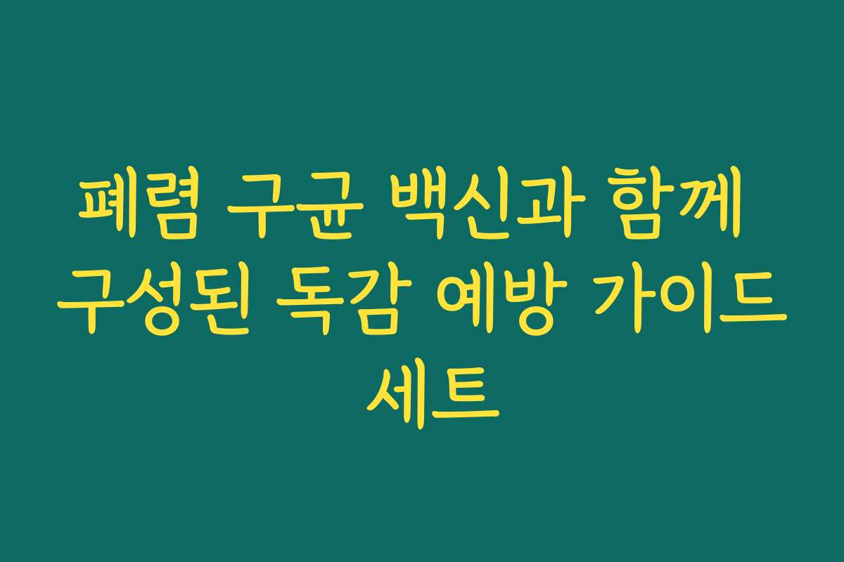 폐렴 구균 백신과 함께 구성된 독감 예방 가이드 세트
