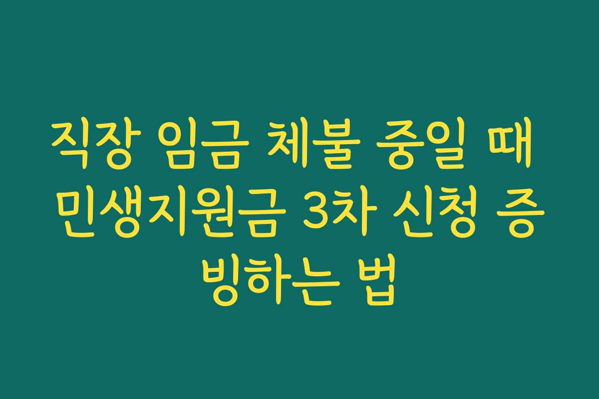 직장 임금 체불 중일 때 민생지원금 3차 신청 증빙하는 법