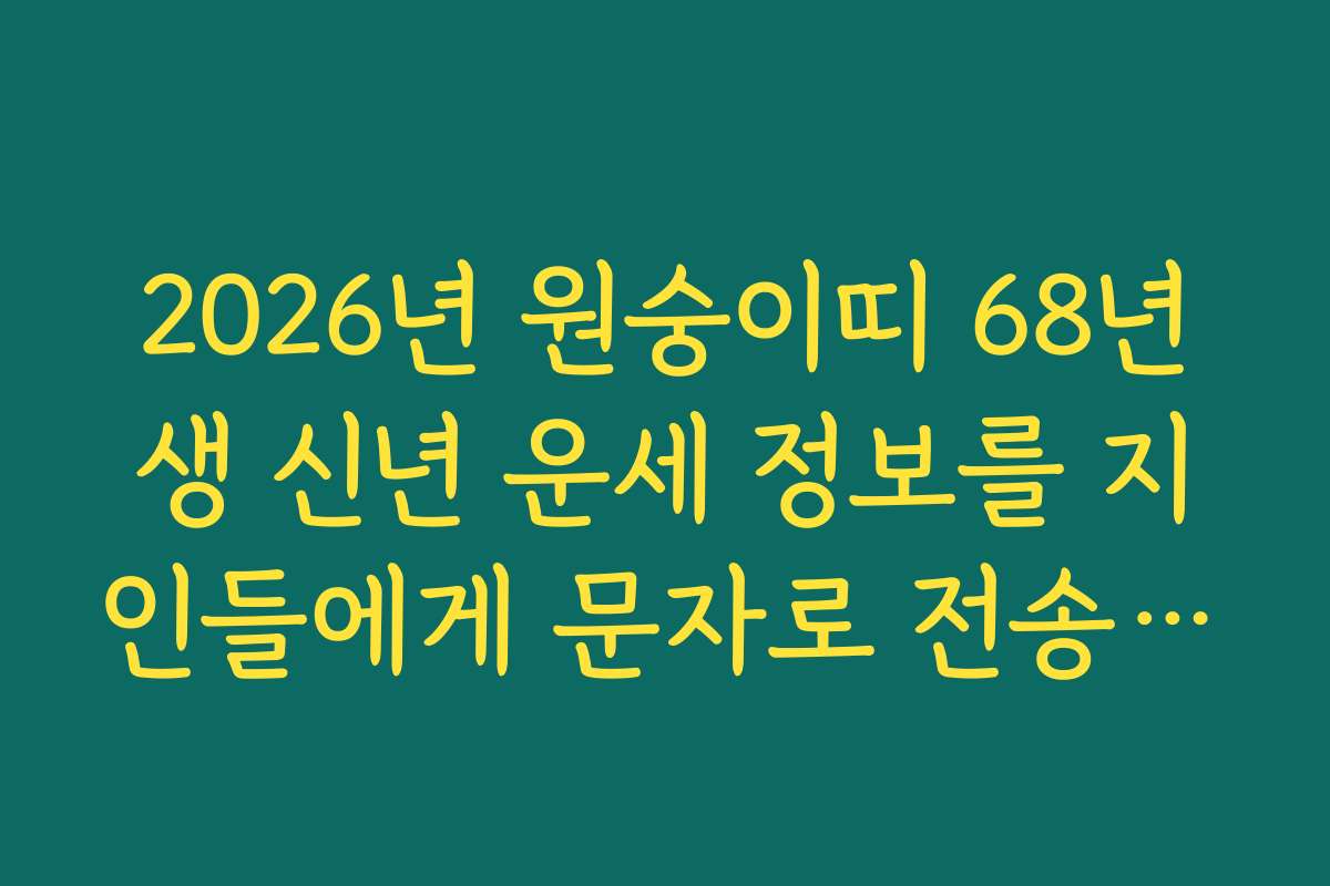 2026년 원숭이띠 68년생 신년 운세 정보를 지인들에게 문자로 전송하기