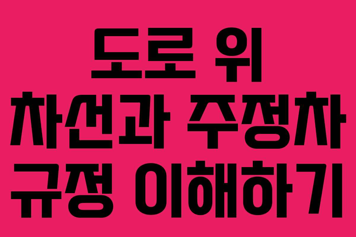 도로 위 차선과 주정차 규정 이해하기
