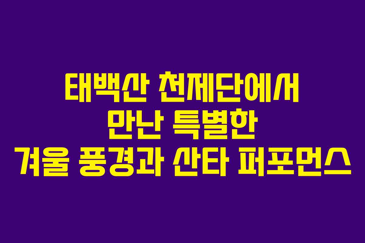 태백산 천제단에서 만난 특별한 겨울 풍경과 산타 퍼포먼스