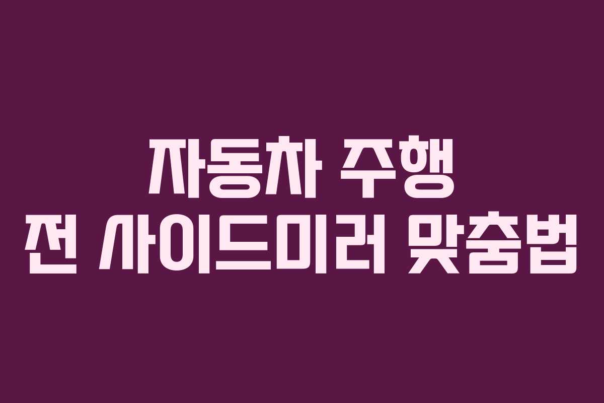자동차 주행 전 사이드미러 맞춤법