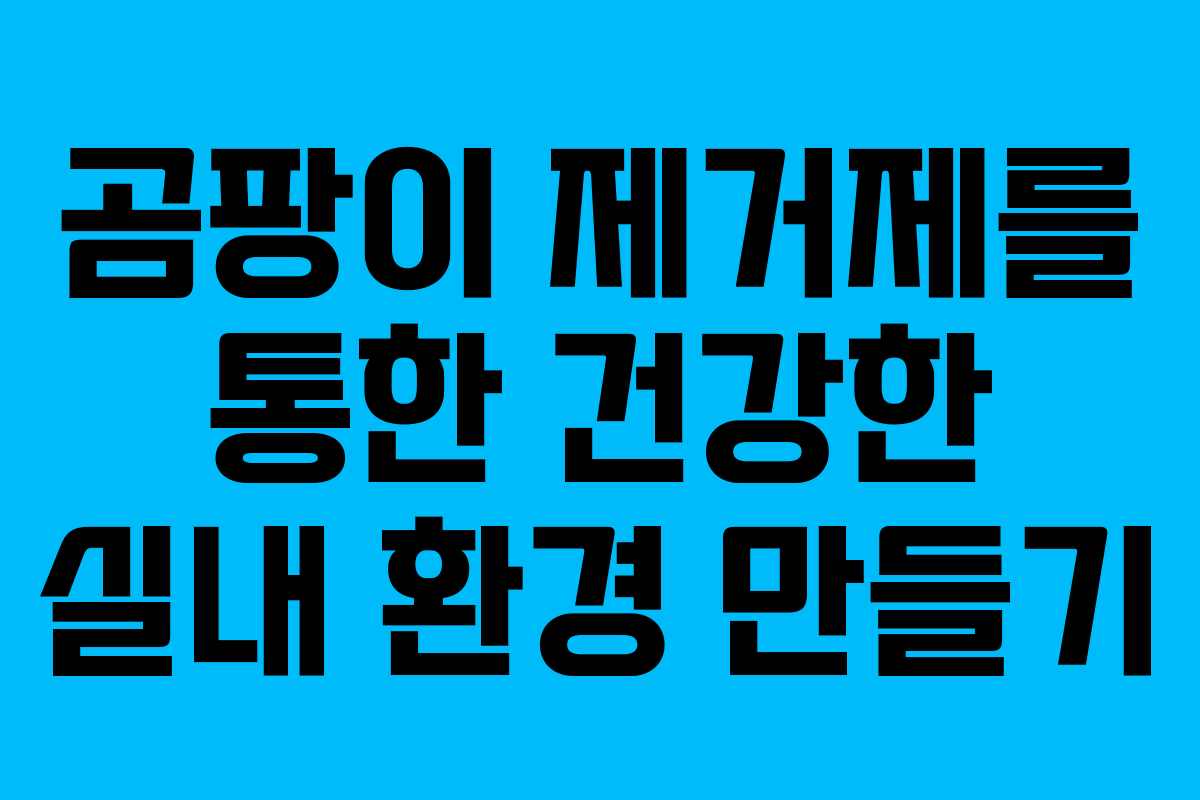 곰팡이 제거제를 통한 건강한 실내 환경 만들기