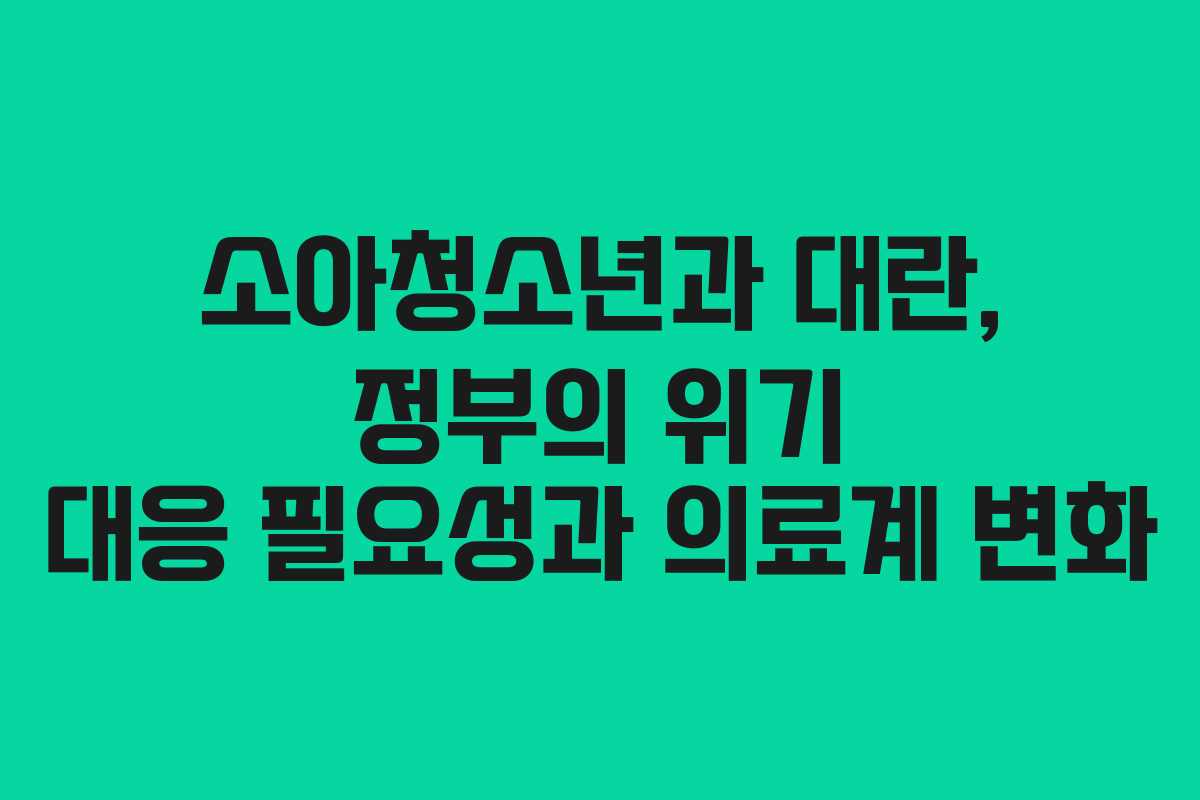 소아청소년과 대란, 정부의 위기 대응 필요성과 의료계 변화