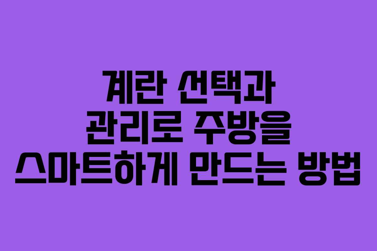 계란 선택과 관리로 주방을 스마트하게 만드는 방법