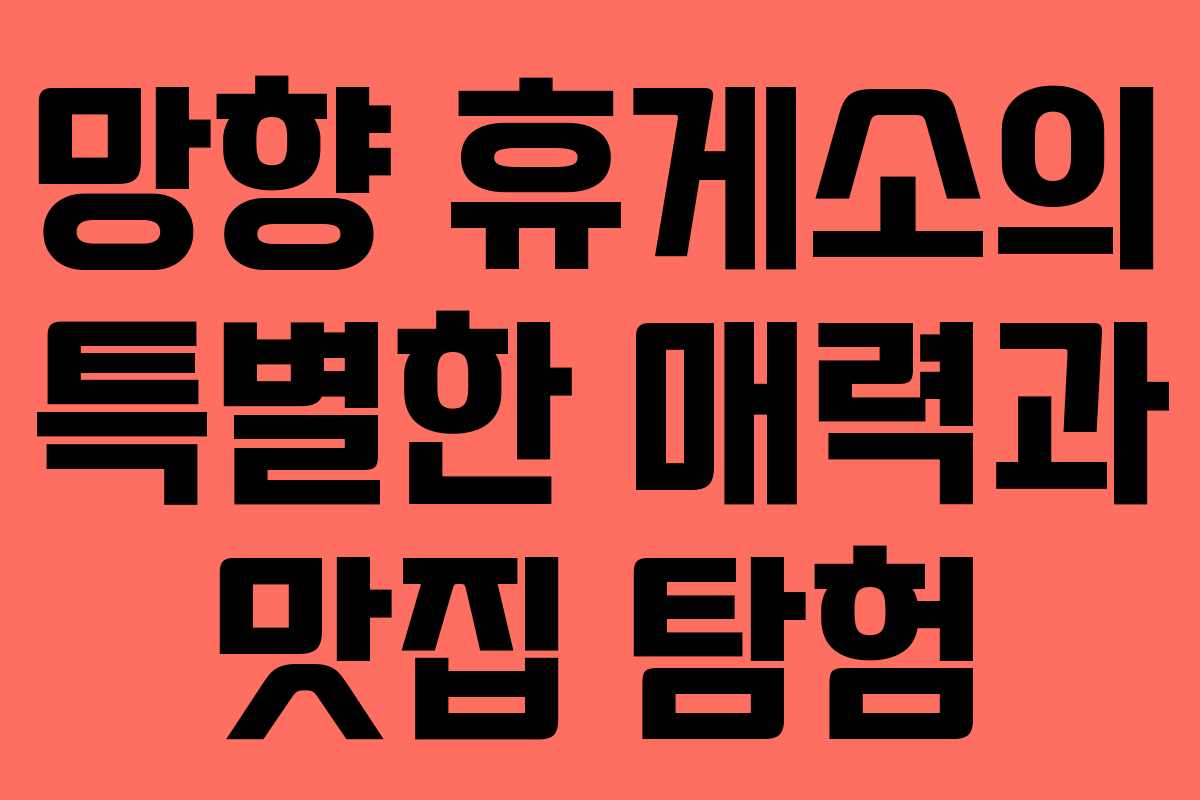 망향 휴게소의 특별한 매력과 맛집 탐험