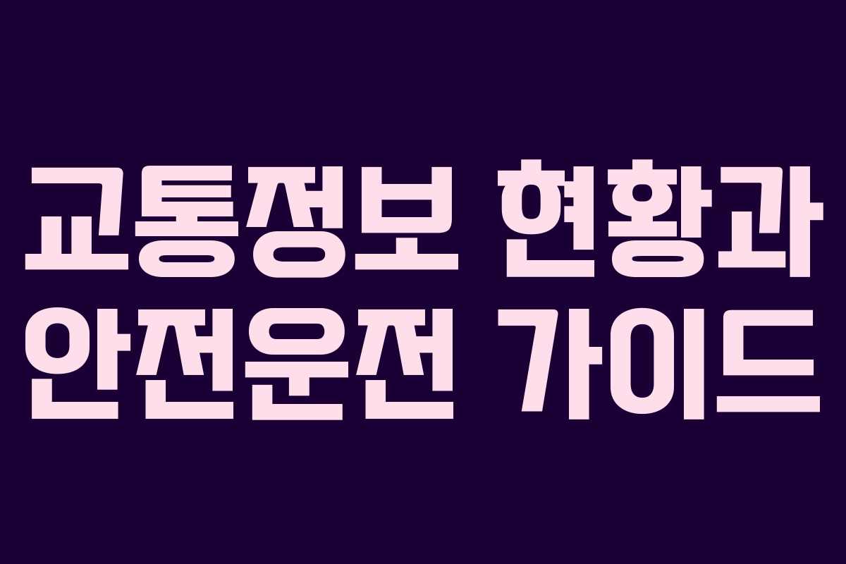 교통정보 현황과 안전운전 가이드