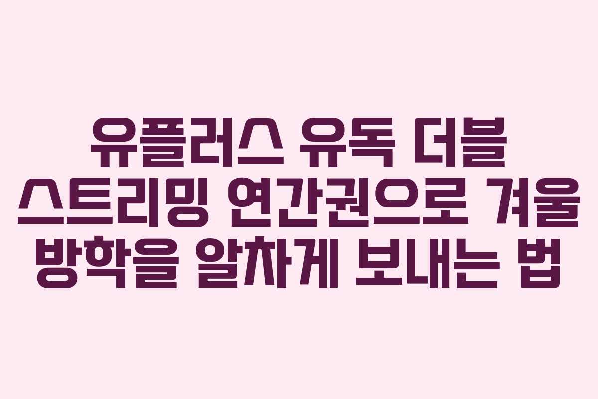 유플러스 유독 더블 스트리밍 연간권으로 겨울 방학을 알차게 보내는 법