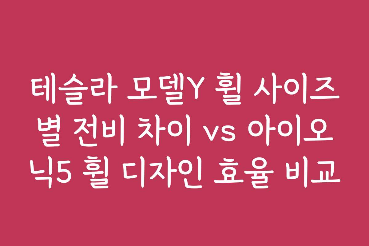 테슬라 모델Y 휠 사이즈별 전비 차이 vs 아이오닉5 휠 디자인 효율 비교