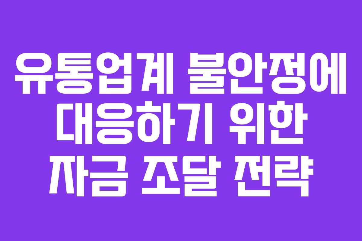 유통업계 불안정에 대응하기 위한 자금 조달 전략