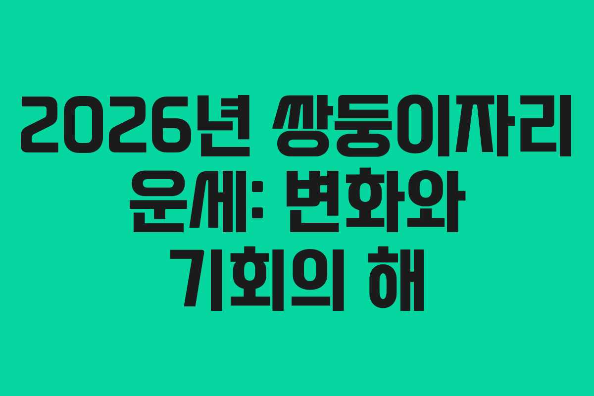 2026년 쌍둥이자리 운세: 변화와 기회의 해