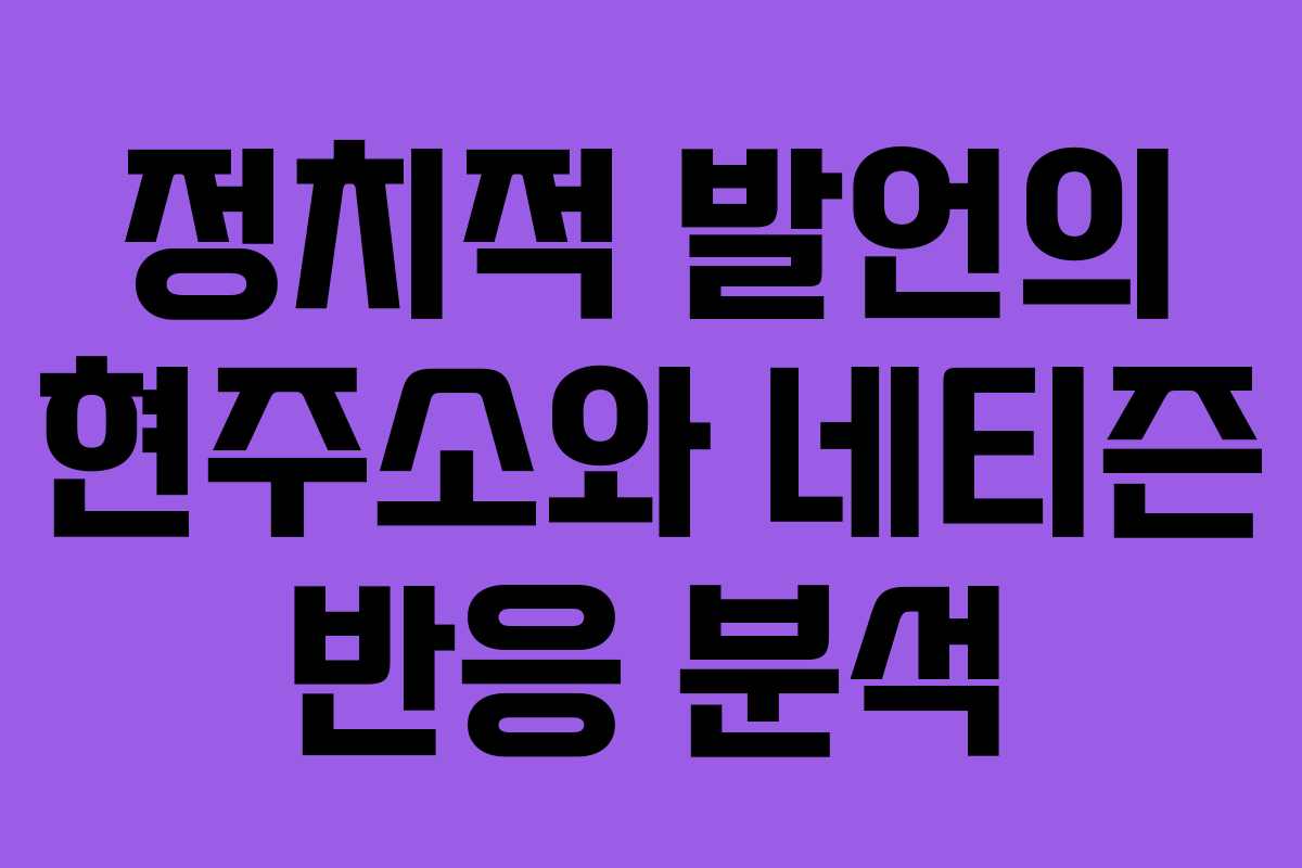 정치적 발언의 현주소와 네티즌 반응 분석