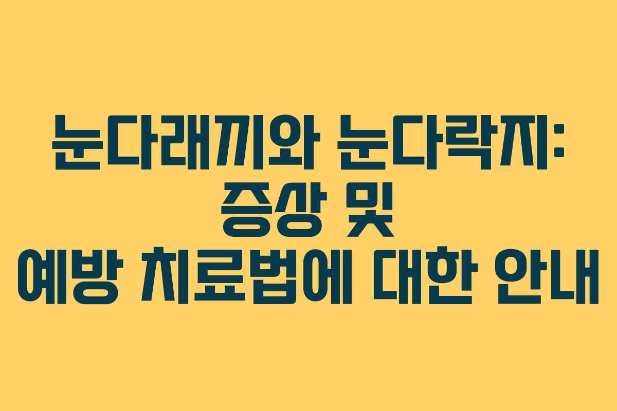 눈다래끼와 눈다락지: 증상 및 예방 치료법에 대한 안내
