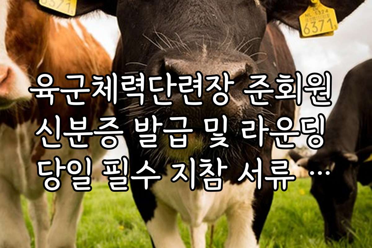 육군체력단련장 준회원 신분증 발급 및 라운딩 당일 필수 지참 서류 리스트