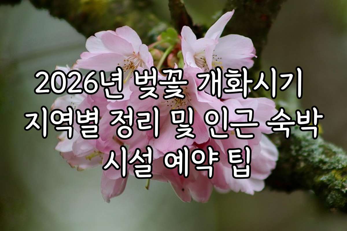 2026년 벚꽃 개화시기 지역별 정리 및 인근 숙박 시설 예약 팁