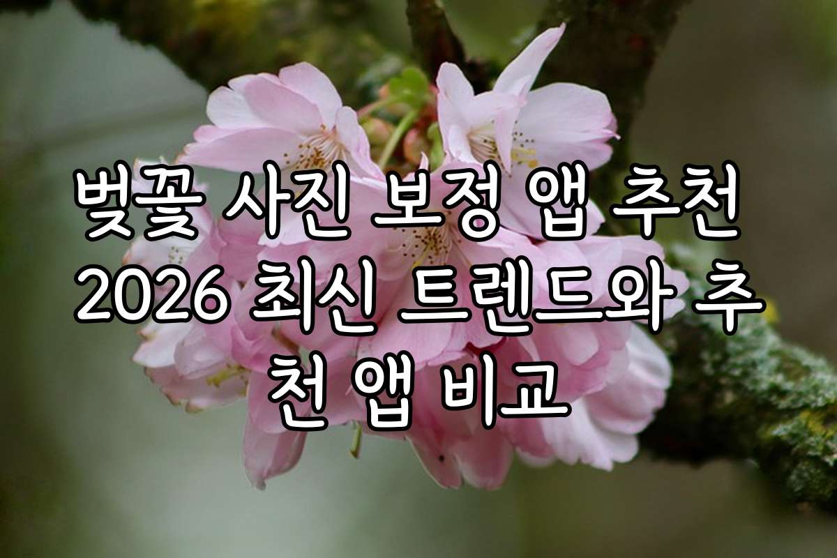 벚꽃 사진 보정 앱 추천 2026 최신 트렌드와 추천 앱 비교